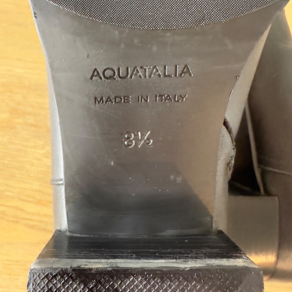 Aquatalia Short Ankle Boot-Black Genuine Leather-Made In Italy-Women's‎ Size 8.5 - Picture 10 of 14